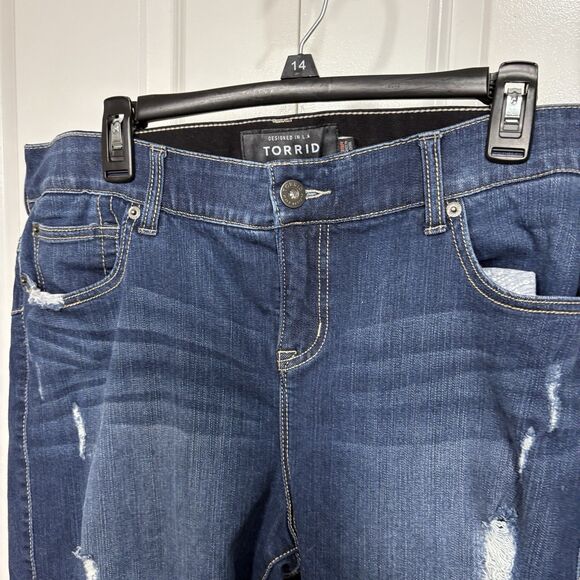 Torrid Bombshell Skinny Jeans Women 18R Distressed Stretch Curvy Y2K Boho - Picture 2 of 10